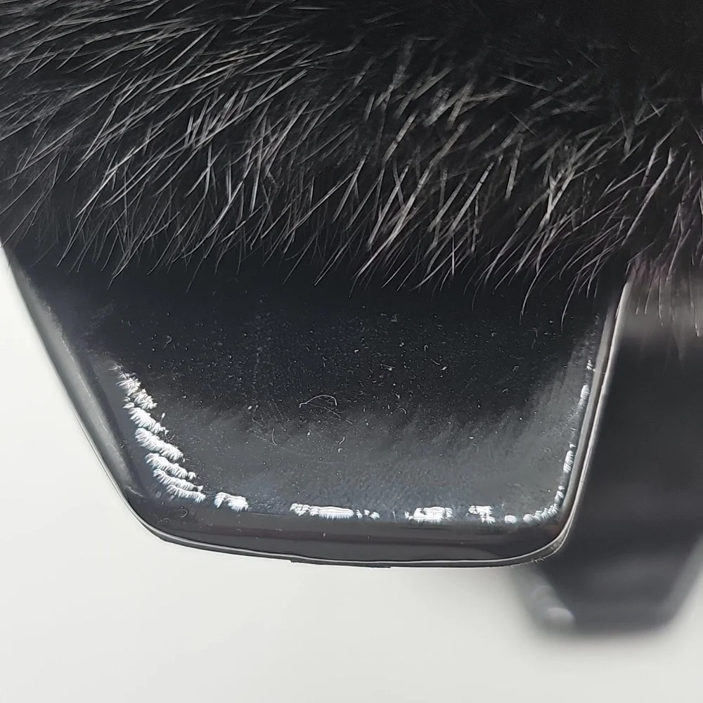 Saint Laurent Black Fur Strap Heels 37 1/2 - Picture 16 of 16